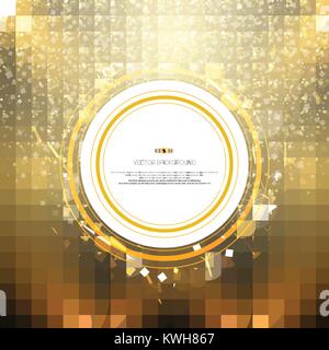 Golden glitter background flying banner de libellé, illustration vector eps10 Illustration de Vecteur