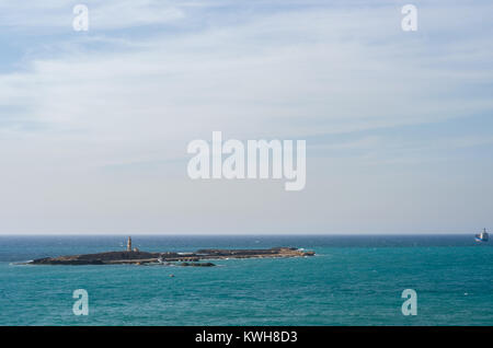 Avis de Saïda, Liban, phare de la mer Méditerranée. Banque D'Images