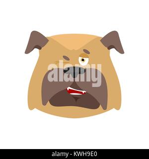 Chien wink icônes emoji. Merry Pet. bulldog émotions joyeuses. Vector illustration Illustration de Vecteur