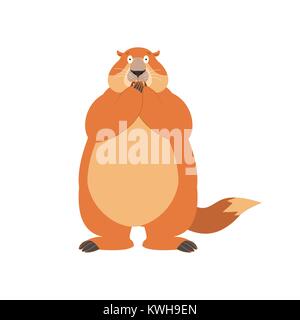 J'avais peur de la marmotte. Oh mon Dieu la marmotte icônes emoji. Marmotte de peur. Le jour de la marmotte Vector illustration Illustration de Vecteur