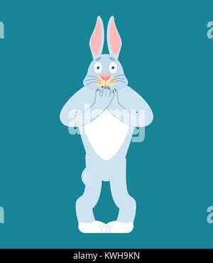 J'avais peur du lapin. Lièvre d'Emoji Oh mon Dieu. L'Animal effrayé. Vector illustration Illustration de Vecteur