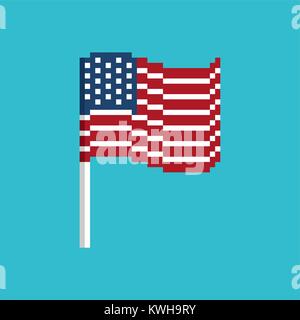 USA flag Pixel. Bannière pixélisé. Amérique peu politique. Vector illustration Illustration de Vecteur