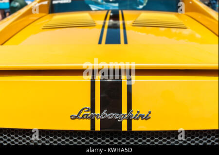 TORINO - JUN 10, 2017 : Exposition. Gros plan d'une nouvelle Lamborghini Banque D'Images