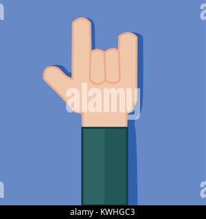 Cornes de diable Rock Main Vector Illustration Graphic Design Illustration de Vecteur