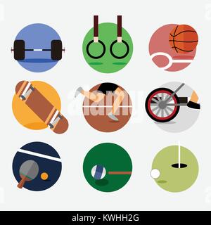 Emblème Sport circulaire Vector Illustration Graphic Design Set Illustration de Vecteur