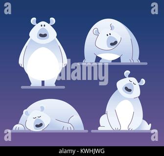 Polar bear - mignon vecteur illustration personnages modernes Illustration de Vecteur