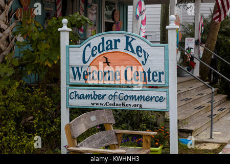 Cedar Key Welcome Center vieille Floride Ville de Cedar key en Floride, États-Unis Banque D'Images