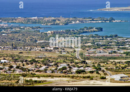 GUANTANAMO BAY, CUBA, le 10 janvier 2006. La base militaire des États-Unis à Guantanamo Bay, Cuba, le 10 janvier 2006. Banque D'Images