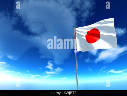 Pavillon du Japon sous ciel bleu, 3D Rendering Banque D'Images