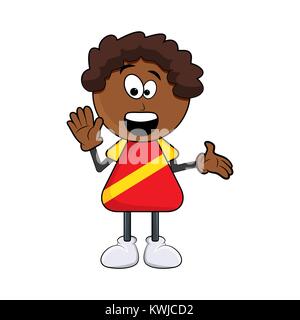 Black african boy smile design dessin animé isolé sur fond blanc Illustration de Vecteur