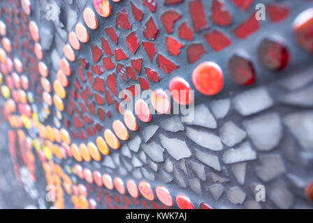 Mosaïque de carreaux en verre à l'extérieur du musée du verre à Tacoma, Washington state Banque D'Images