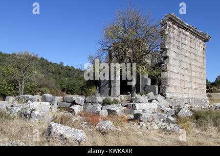 Ruines du temple de tous les Emperiors dans Adada, Turquie Banque D'Images