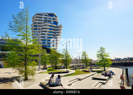 Les terrasses du Marco Polo dans la ville portuaire de Hambourg, Allemagne, Europe, de Marco-Polo Terrassen der Hafencity à Hambourg, von Deutschland, Europa Banque D'Images