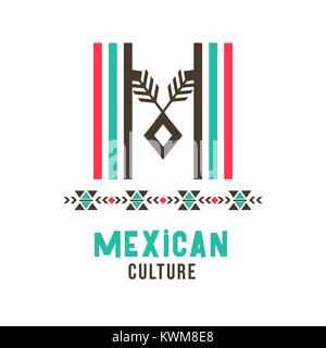 Logo de la culture mexicaine Illustration de Vecteur