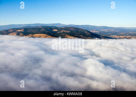 Au-dessus des nuages de brouillard lever du soleil du matin de la tête de géant situé dans la montagne de Summerland, Colombie-Britannique, Canada. Banque D'Images