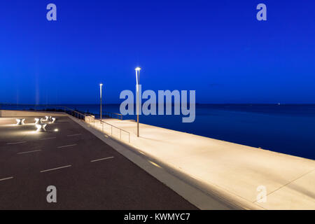 Promenade à Aarhus au Danemark, scène de nuit Banque D'Images