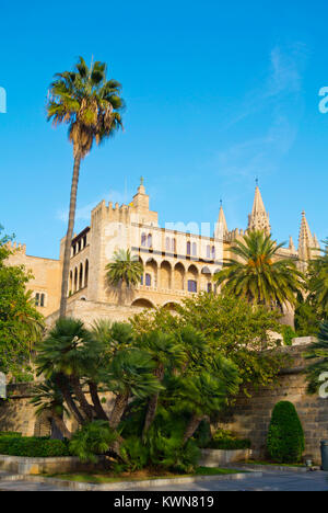 L'Almudaina, Palais Royal de La Almudaina, Palma, Majorque, îles Baléares, Espagne Banque D'Images