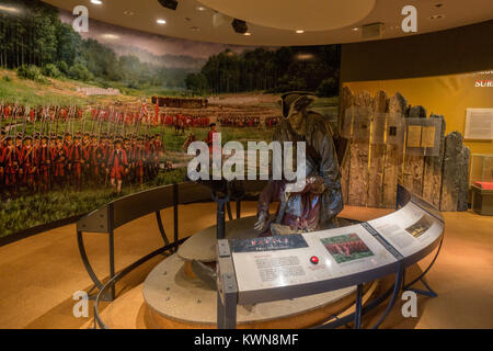 Afficher à l'intérieur du Visitor Center de Fort Necessity National Battlefield, Pennsylvania, United States. Banque D'Images