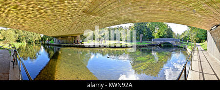 Photo panoramique cylindrique 360º de Mansbridge de sous un passage souterrain, extrémité nord de Riverside Park construit classé Grade II 1816 Banque D'Images