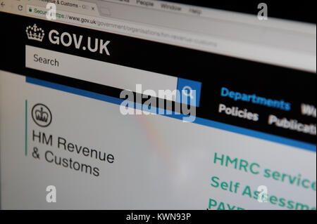 Le HM Revenue & Customs site sur un ordinateur Banque D'Images