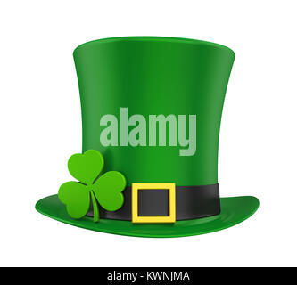 Le jour de rue Patrick Hat avec Clover Isolated Banque D'Images