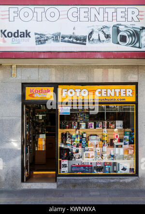 Foto numérique Kodak Center magasin de vente en Port d'expédition d'Ushuaia, Argentine Banque D'Images