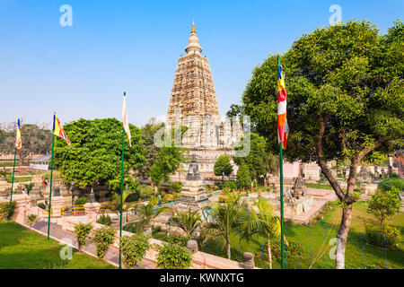 L'ensemble du Temple de la Mahabodhi à Gaya dans le district de l'état de Bihar, Inde Banque D'Images