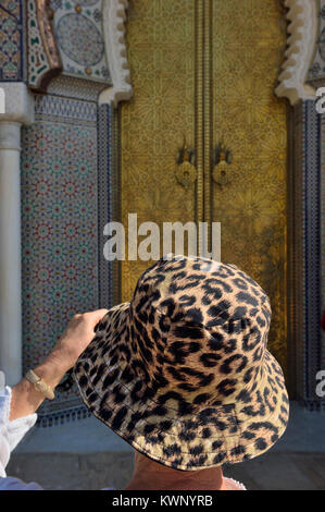 Entrée mauresque du Palais Royal. Dar-el-Makhzan. La ville de Fès. Le Maroc. L'Afrique du Nord Banque D'Images