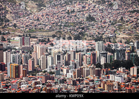 Nuestra Señora de La Paz, Bolivie vue aérienne Banque D'Images