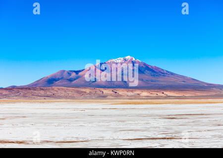 Ollague ou Ullawi est un stratovolcan d'andésite massive dans les Andes, à la frontière entre la Bolivie et le Chili. Banque D'Images