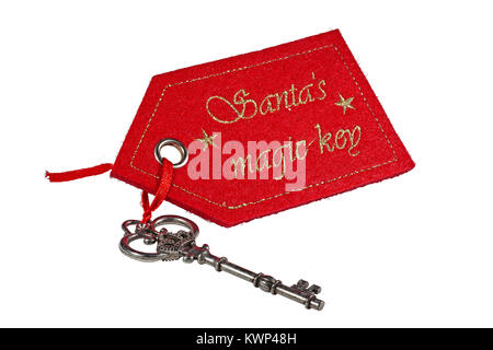 Santas Magic Key isolé sur fond blanc Banque D'Images