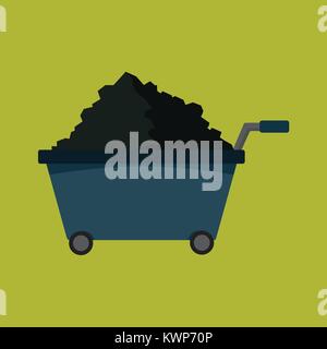 Style plat simple vecteur de transport minier Illustration Graphic Design Illustration de Vecteur