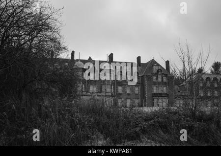 Bangour, Écosse, 09 mars 2013. Le village abandonné de Bangour utilisé pour être un hôpital de guerre et de psychiatrie. Utilisé comme un emplacement pour le film, T Banque D'Images