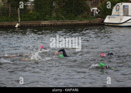 Une course de bienfaisance pour le Club annuel à Pub nager - Henley on Thames, Royaume-Uni Banque D'Images