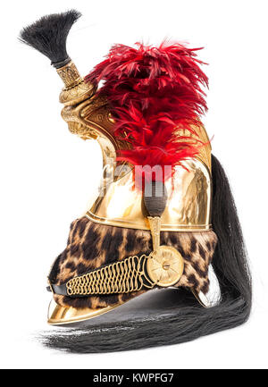 Milieu du 19ème siècle de l'officier de dragons français casque. Banque D'Images