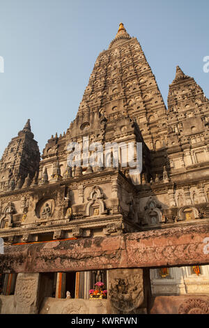 Le Temple de la Mahabodhi à Bodhgaya en Inde Banque D'Images