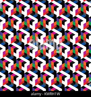 Résumé modèle de cube. Un design coloré, géométrique 3D de vecteur de fond papier peint, cube. Illustration de Vecteur