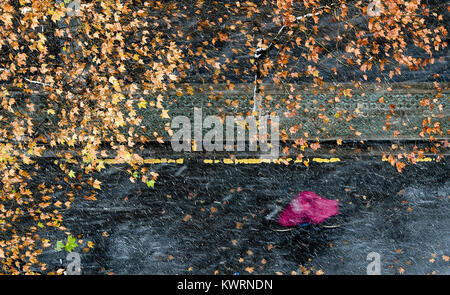 Nanjing, Jiangsu Province de la Chine. 4 janvier, 2018. Un citoyen de la neige au milieu des manèges à Nanjing, capitale de la province de Jiangsu, Chine orientale, le 4 janvier 2018. De nombreux endroits à travers la Chine a vu de neige mercredi. Crédit : Li Xiang/Xinhua/Alamy Live News Banque D'Images