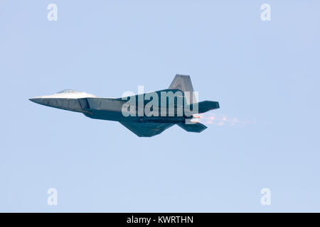 USA, Chicago - 19 août : USAF F-22 Raptor démonstration d'avions au cours de l'air et l'eau de Chicago Show, le 19 août 2017 Banque D'Images