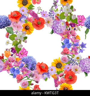 Motif florale sur fond blanc Banque D'Images