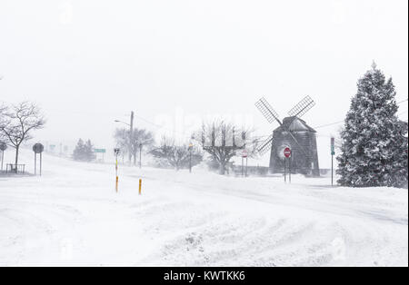 Jour de neige à Sag Harbor, NY Banque D'Images