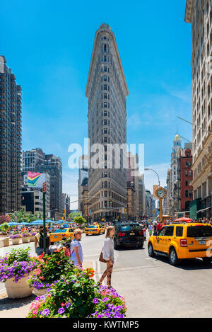 : Flatiron Building à Manhattan, New York City, USA. À la fin de 1902, il a été l'un des plus hauts bâtiments de la ville à 20 étages de haut. Banque D'Images