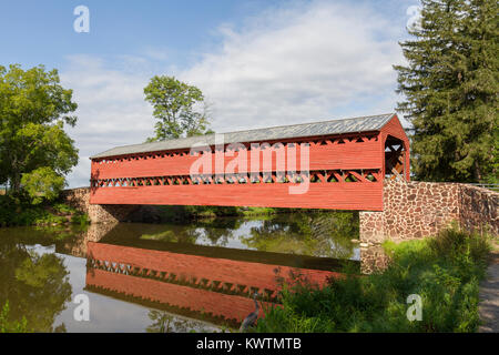 Le pont couvert de Sachs près de Gettysburg, Pennsylvanie, États-Unis. Banque D'Images