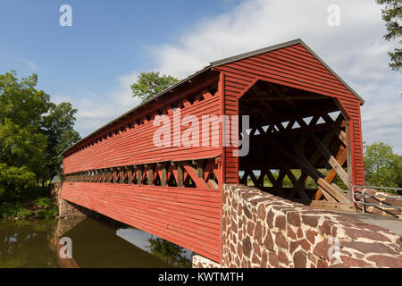 Le pont couvert de Sachs près de Gettysburg, Pennsylvanie, États-Unis. Banque D'Images