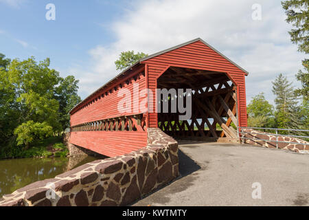 Le pont couvert de Sachs près de Gettysburg, Pennsylvanie, États-Unis. Banque D'Images