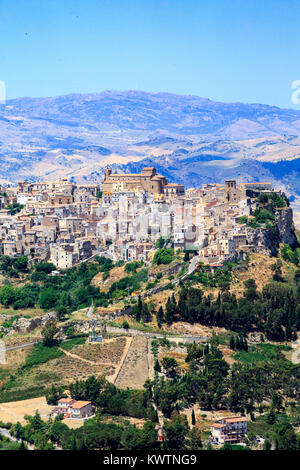 Calascibetta, Sicile, Italie Banque D'Images