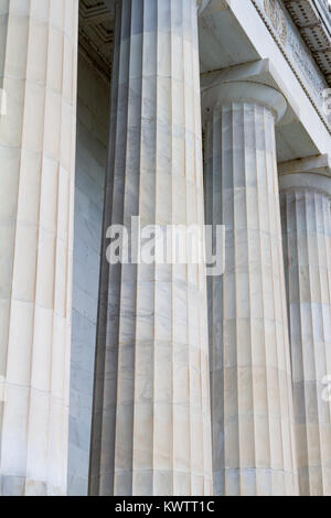 Lincoln Memorial, Washington DC inspirée des colonnes doriques grecs Banque D'Images