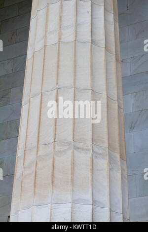 Lincoln Memorial, Washington DC inspirée des colonnes doriques grecs Banque D'Images