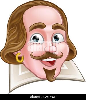 Personnage de l'époque élisabéthaine Shakespeare Illustration de Vecteur