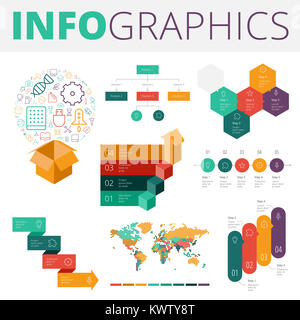 Éléments de conception infographiques collection pour affaires, de la technologie et social. Banque D'Images